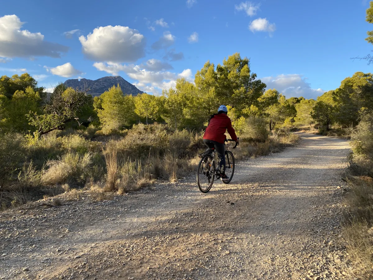 on the gravel cycling