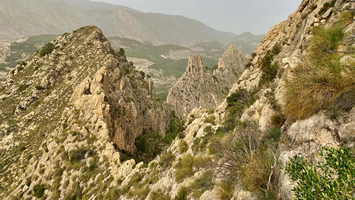 A view of castellated ridge, El Realet Three and the rest of Castellets Ridge