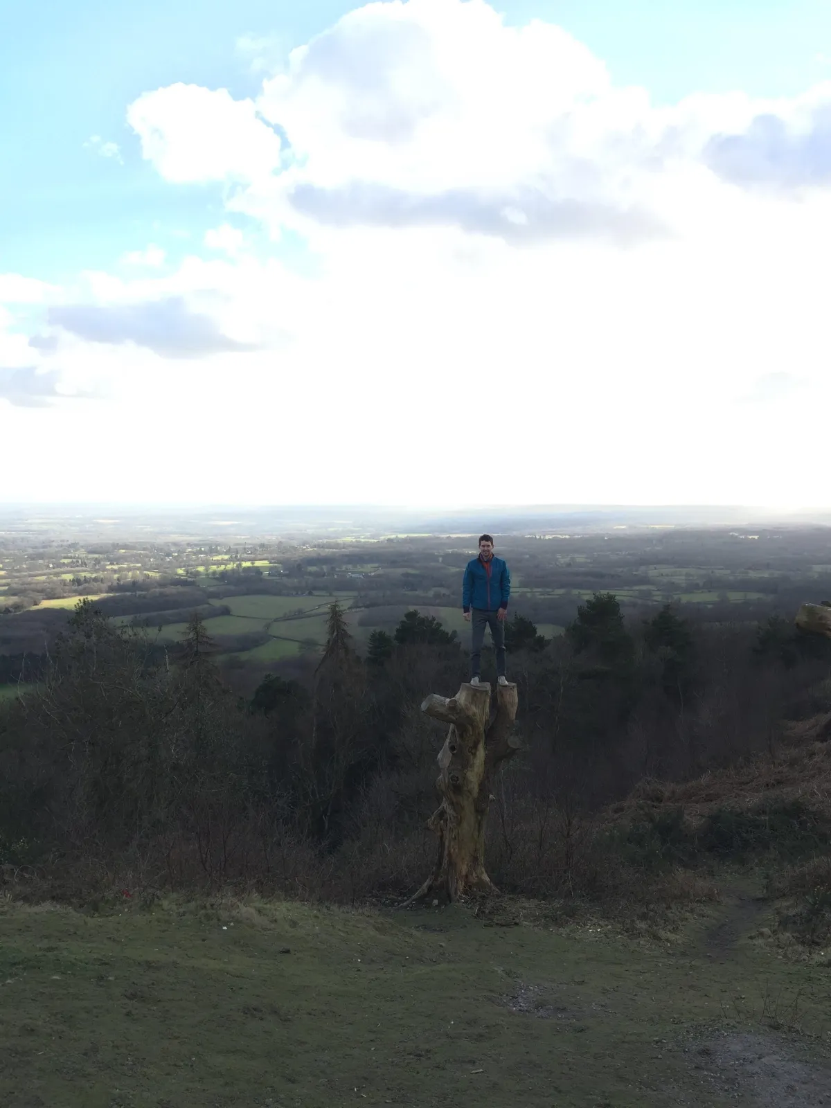 Maciek on top of a small tree